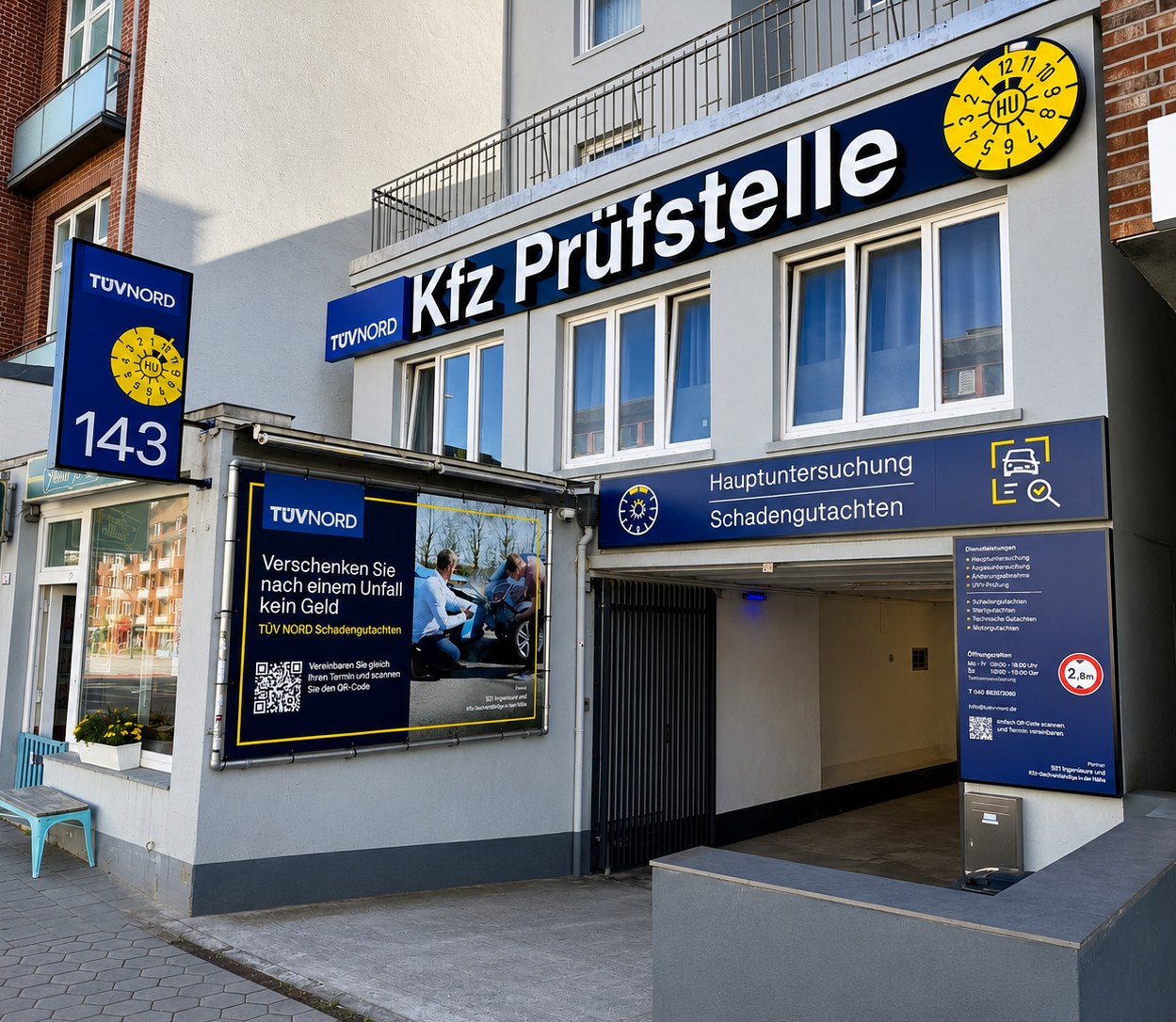 TÜV NORD Kfz-Prüfstelle Hamburg-Hoheluft, Hoheluftchaussee 143 – Hauptuntersuchung (HU) und Schadengutachten